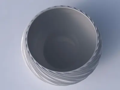 Bowl spheric twisted with wavy extruded lines 3D print model