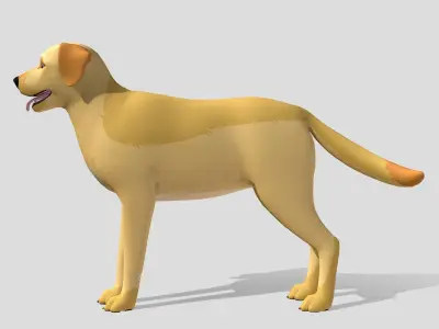 Cartoon Dog - Labrador Low-poly 3D model