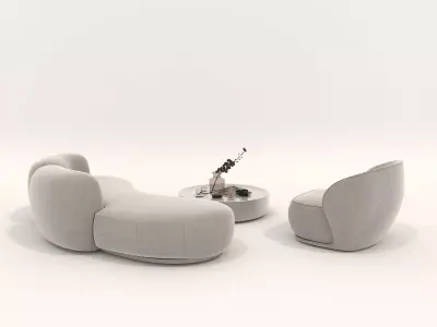 Modern Sofa and Armchair 2 3D model