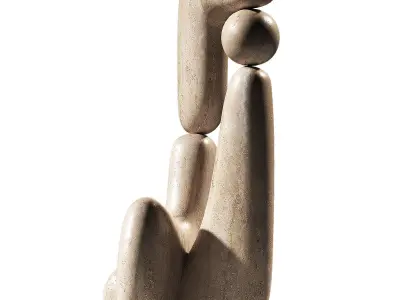 Modern abstract sculpture 2 material options 3D model