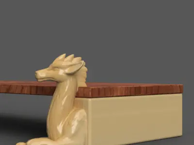 Majestic Dragon Monitor Riser for Desk Decoration 3D print model