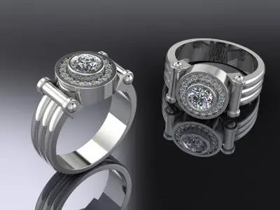 Jewelry Mens Ring Gold 3D print model 6