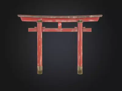 Old Torii Gate Low-poly 3D model