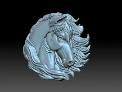 Decor with a horse 3D print model