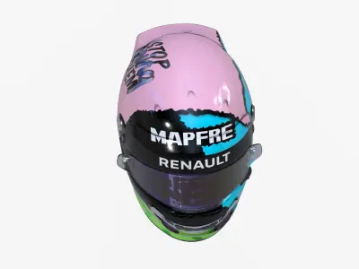 Ricciardo helmet 2019 Low-poly 3D model