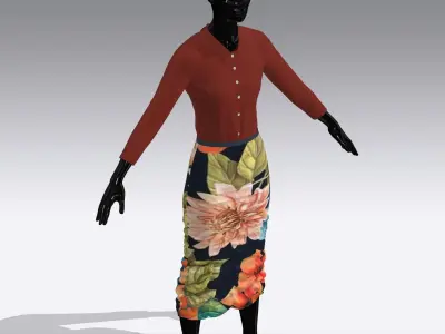 Woman Cloth Dress Low-poly 3D model