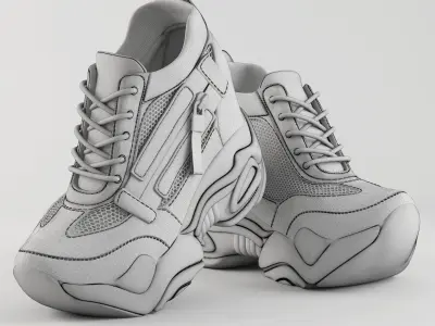 Sneakers ROSE collection 01 3D model