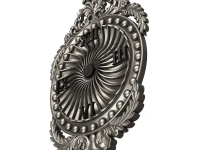 Classic Wall Clock 011 Chrome Low-poly 3D model