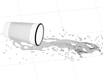 overturned drink 3D model