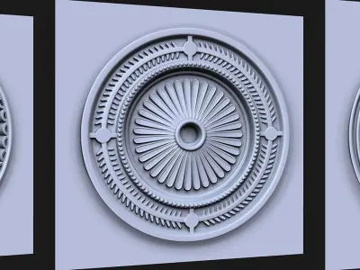 Rosette Ceiling VDM Brushes for Zbrush Vol 2 Low-poly 3D model