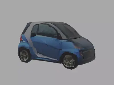 Electric car debree apocalypse textured for your Game Dev Low-poly 3D model