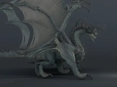 Snake dragon - rigged blender model Low-poly 3D model