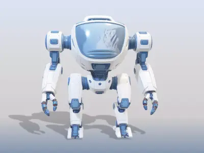 Humanoid Robotic Suit Realistic Model for Games Visual Effects 3D model