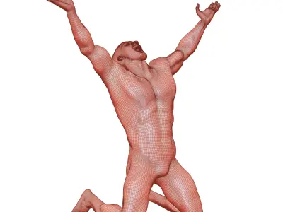 Modern Abstract Muscular Male Sculpture 3D model