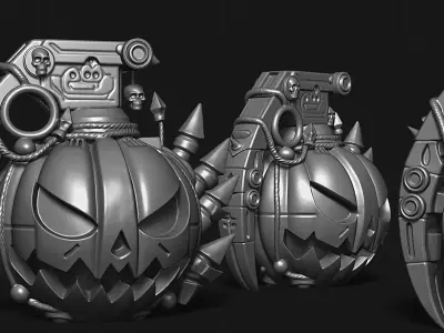 Halloween Grenade Pumpkin  Spooky Decor 3D print model