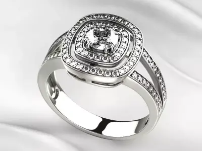 5mm Gemstone Luxury Gold Ring 3D print model