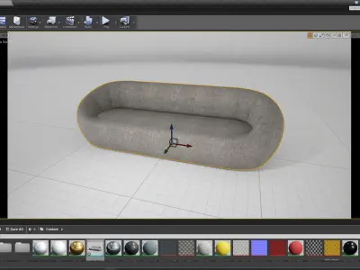 Capsule Sofa Ceres UE4 Low-poly 3D model