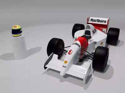 McLaren Senna F1 93 modelagem 3D Low-poly 3D model