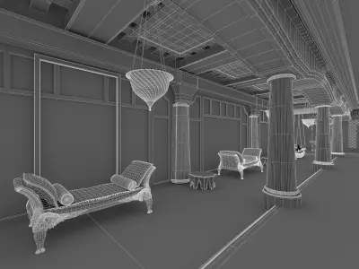 Swimming Pool Interior 2 Low-poly 3D model