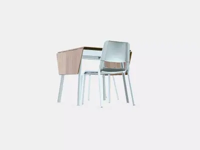 IKEA PS 2012 - TEODORES table and 2 chairs Low-poly 3D model purchase
