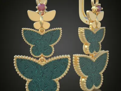 Earring 3D model 3D printable model 0168 3D print model