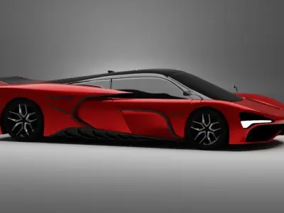 Low poly Concept Car Low-poly 3D model