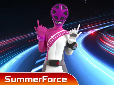 Boon Pink - Boonboomger Low-poly 3D model