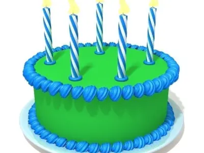 Birthday cake 02 3D model