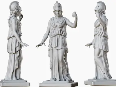 Afina statue of greek goddess 3D print model