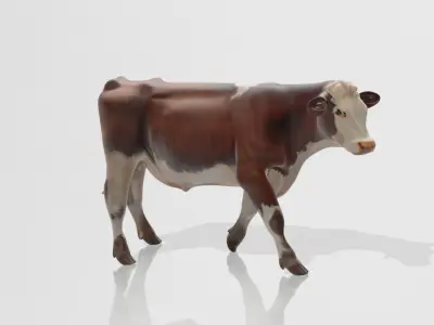 White and Brown Cow 3D Printable Model STL OBJ 3D print model