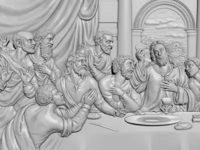 The Last Supper 3D model for CNC 3D model