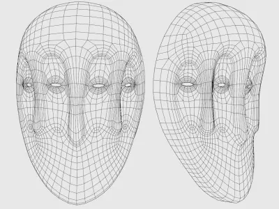 Bwami African mask 3D model