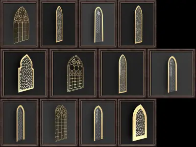 Arabic Gothic Windows 3D model