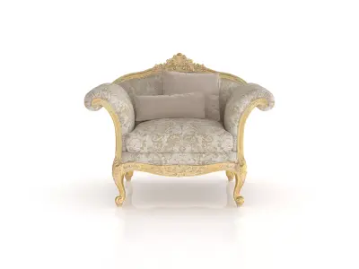 Timeless golden armchair by Modenese 3D model