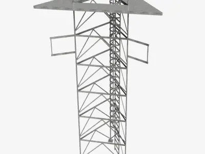 Modular steel construction Low-poly 3D model