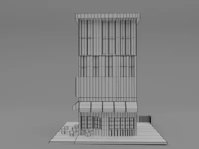 Coffee Shop New York Style Free low-poly 3D model