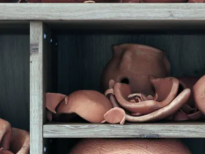 Dishes clay splinter old n2 3D model