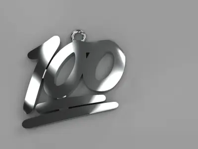 100 Pendant Gold Silver Platinum Luxury Jewelry 3D print model