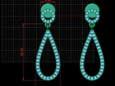 Drops classic earrings 3D print model