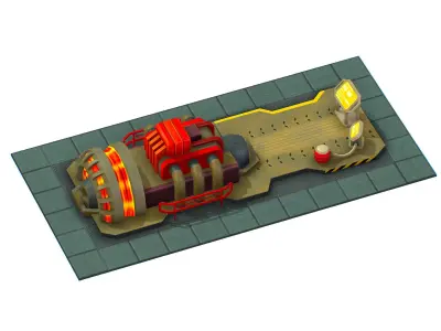 isometrical Installation Power Plant Generator 1  Low-poly 3D model