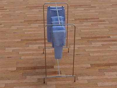 Textured Hanged jeans Rack 3D model