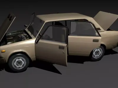 russian car  vaz 2105 Low-poly 3D model