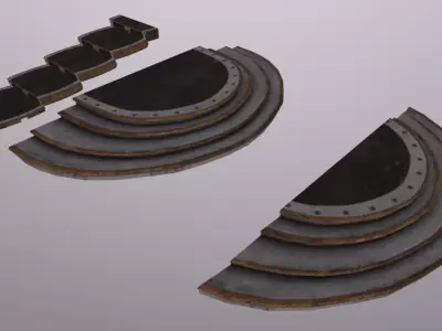 Stairs ArtNouveau Low-poly 3D model