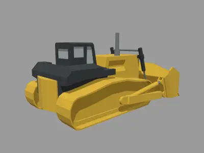 Low Poly Hydraulic Bulldozer 01 Low-poly 3D model