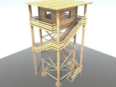 Wooden Watch Tower Free Download Free 3D model