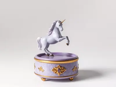 Lavender Unicorn Carousel model pack Low-poly 3D model