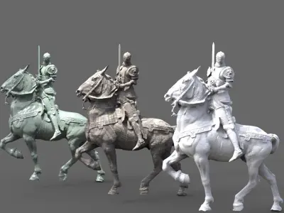 Knight on Horseback 3D model