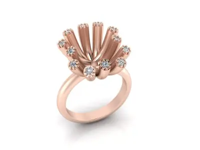 round luxury jewelry ring 3D print model