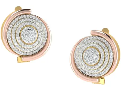Solitaire Women Stud Earring 3dm STL OBJ FBX Render Details 3D print model purchase