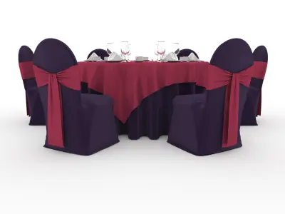 Banquet Table and Chair 68 3D model